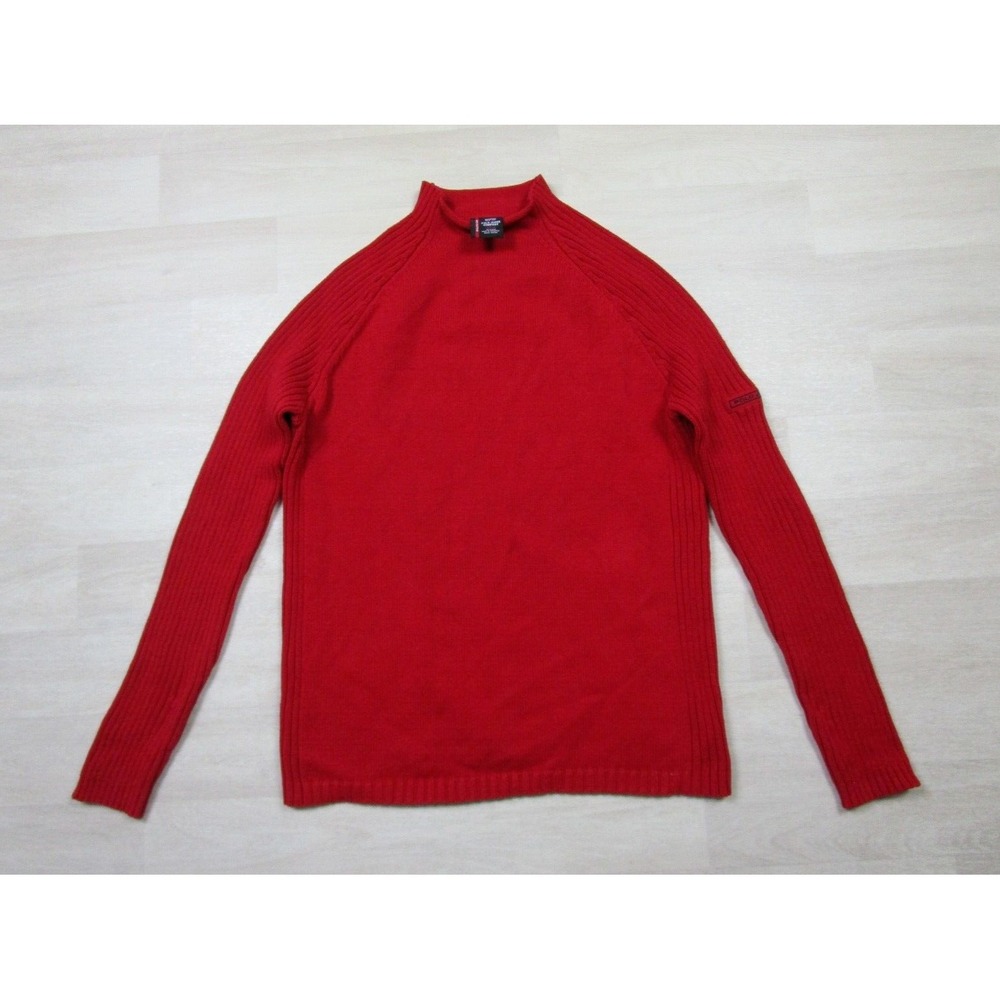 Vintage Polo Jeans Company by Ralph Lauren Men's Red Mock Neck Sweater Tight Arm
